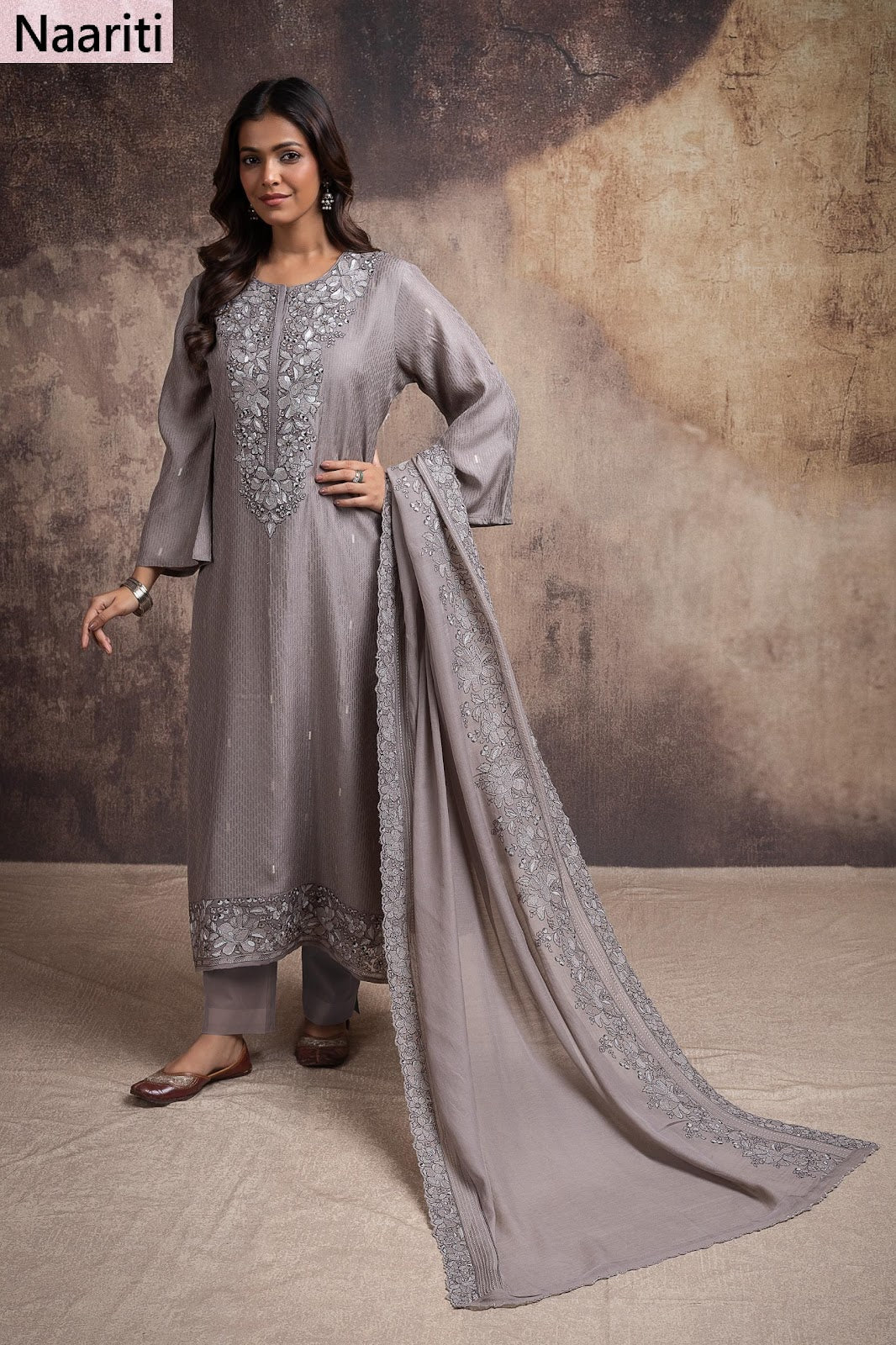 Divshi Naariti Chanderi Silk Pant Style Suits Exporter India