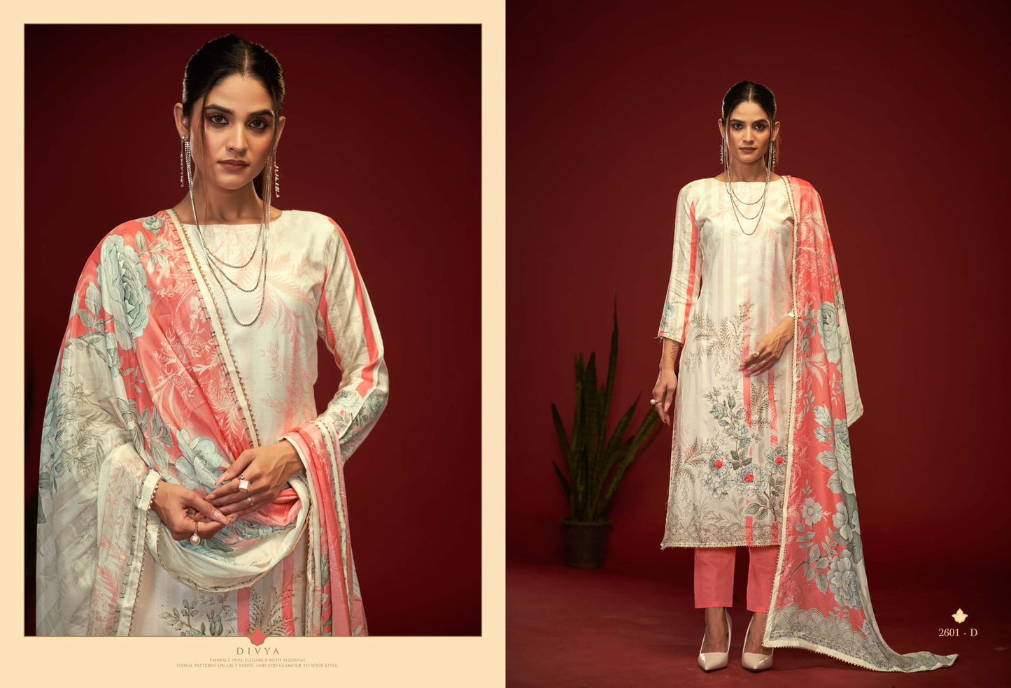 Divya Pro Sargam Prints Viscose Muslin Pant Style Suits Wholesaler India