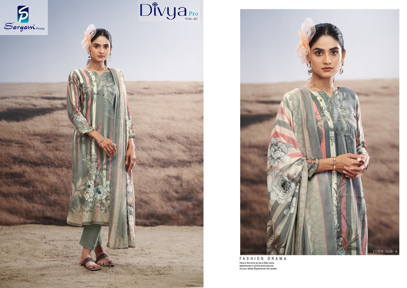 Divya Pro Vol 2 Sargam Prints Pure Viscose Muslin Pant Style Suits Wholesale