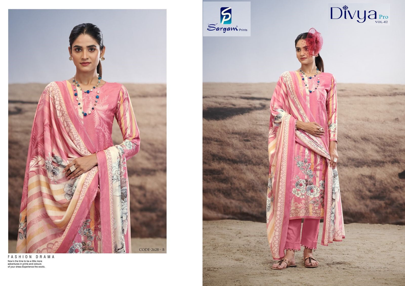 Divya Pro Vol 2 Sargam Prints Pure Viscose Muslin Pant Style Suits Wholesale