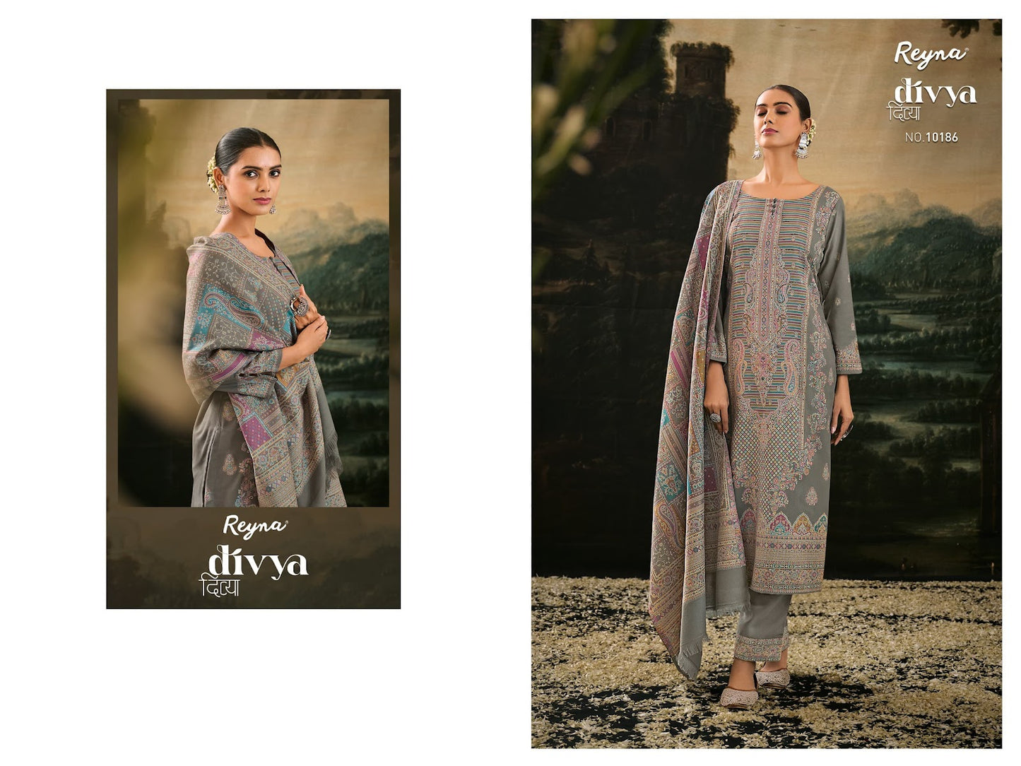 Divya Reyna Jacquard Pashmina Suits Manufacturer Ahmedabad