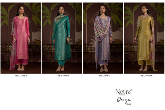 Divya Vol 2 Netra Muslin Pant Style Suits Supplier India