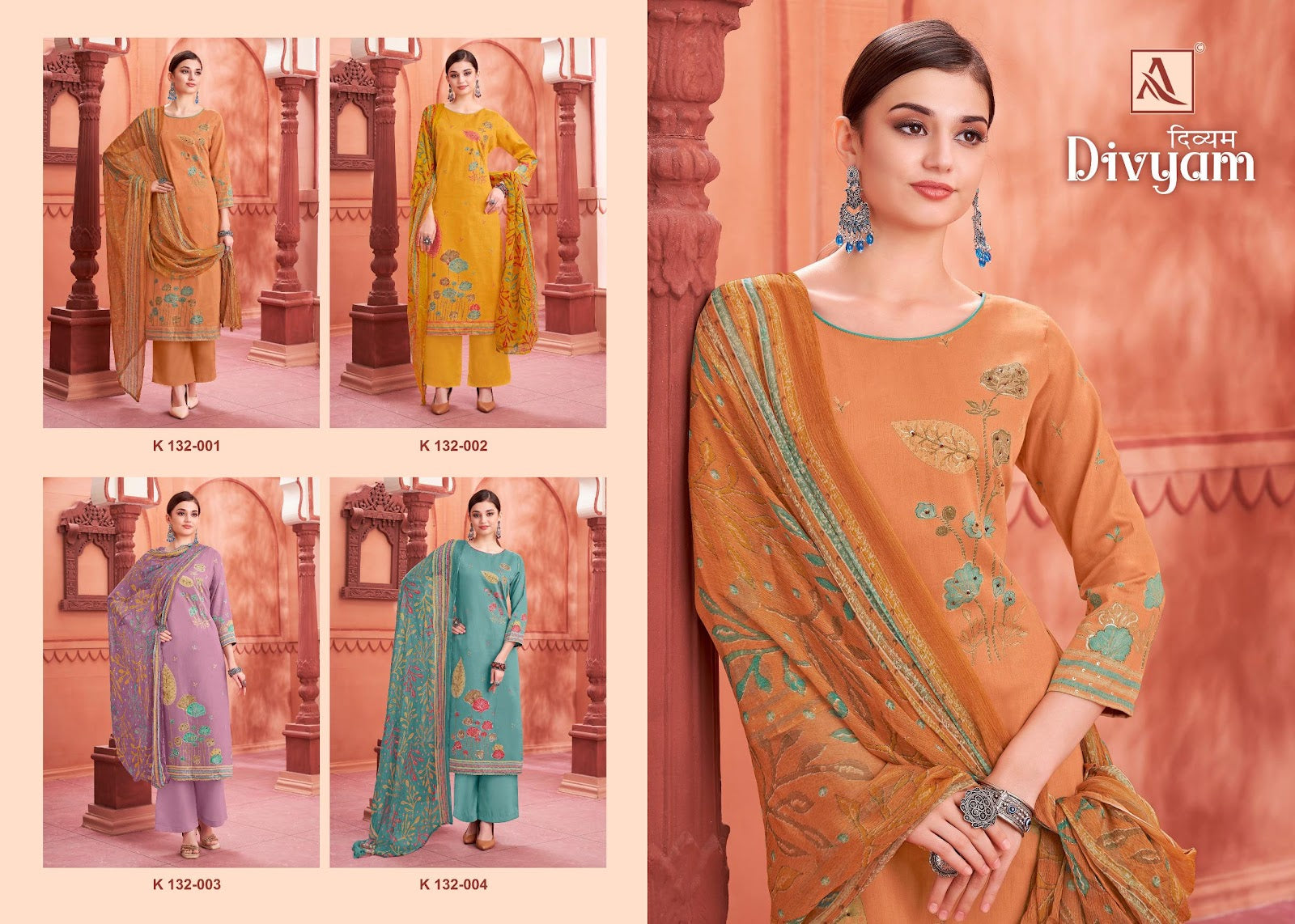 Divyam Alok Pure Zam Pant Style Suits Wholesale