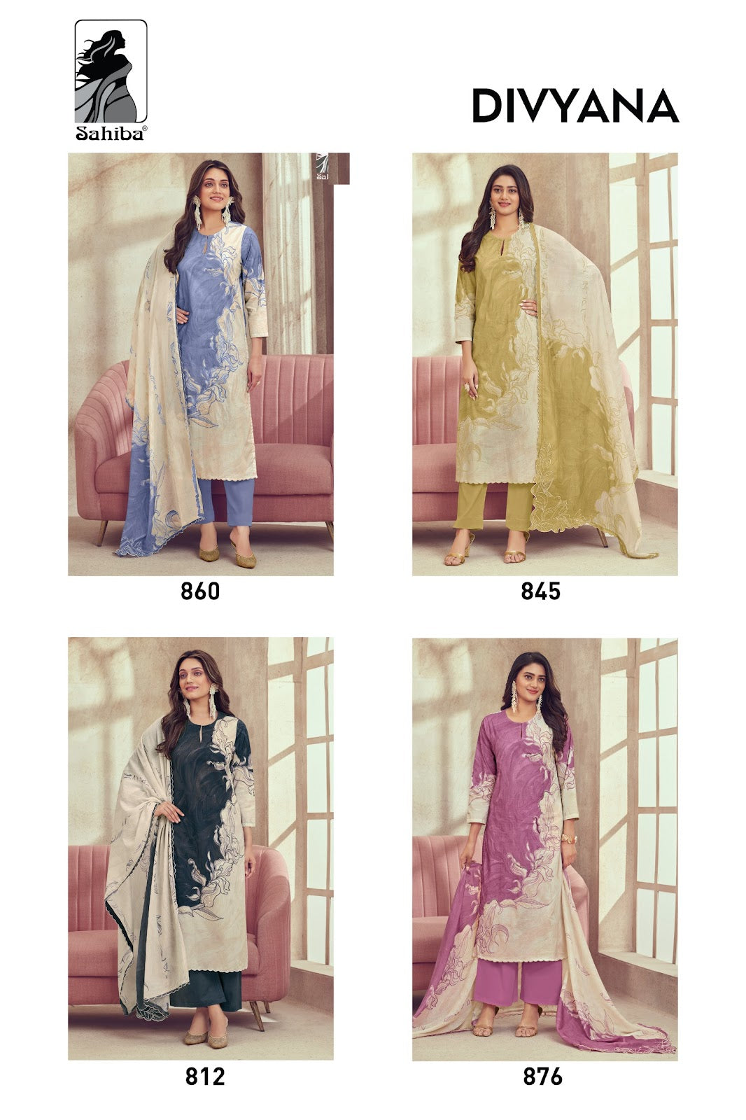 Divyana Sahiba Cotton Lawn Pant Style Suits Exporter