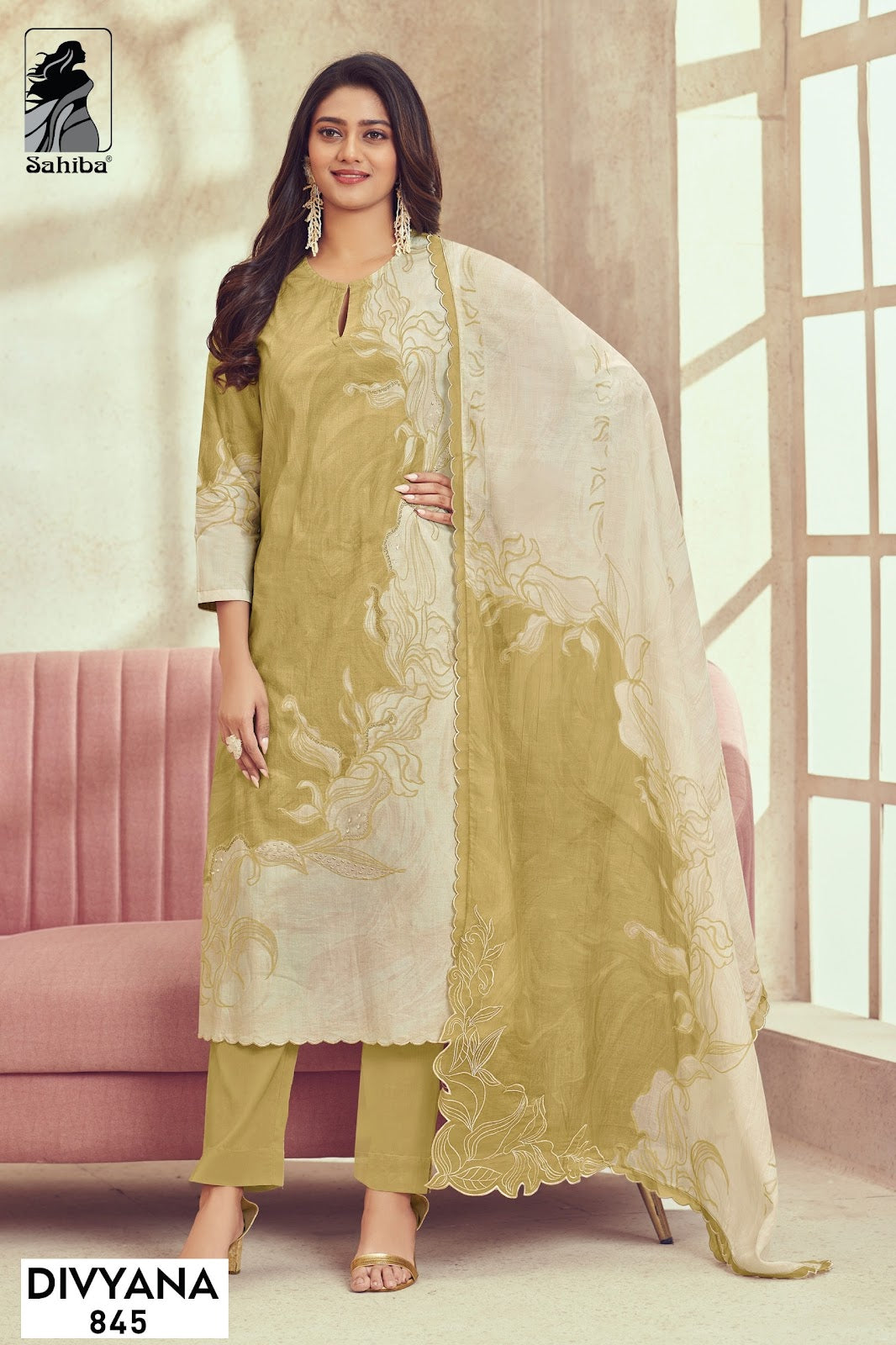 Divyana Sahiba Cotton Lawn Pant Style Suits Exporter