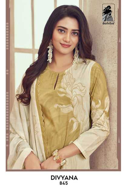 Divyana Sahiba Cotton Lawn Pant Style Suits Exporter