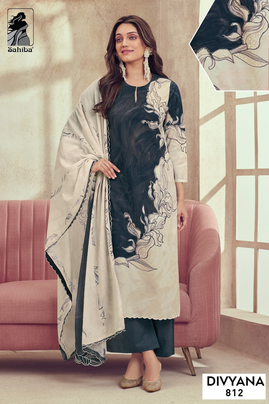 Divyana Sahiba Cotton Lawn Pant Style Suits Exporter