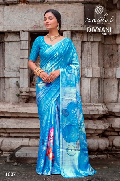 Divyani Vol 10 Kashvi Creation Satin Sarees Wholesale