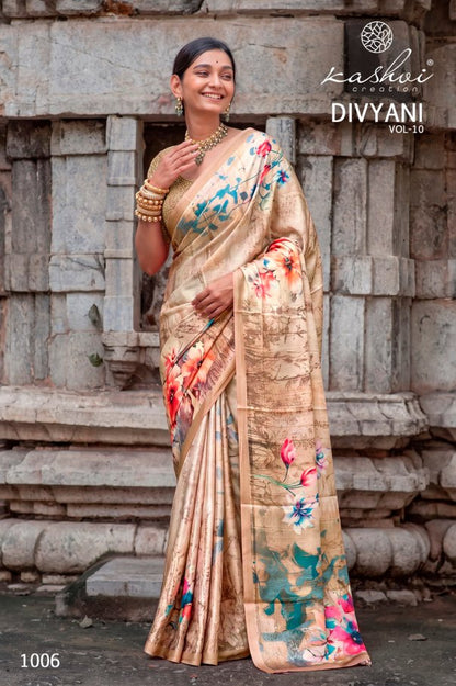 Divyani Vol 10 Kashvi Creation Satin Sarees Wholesale