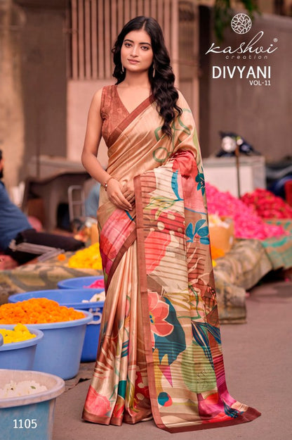 Divyani Vol 11 Kashvi Creation Satin Sarees Wholesaler Gujarat