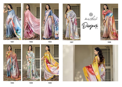 Divyani Vol 5 Kashvi Creation Satin Sarees Exporter Ahmedabad