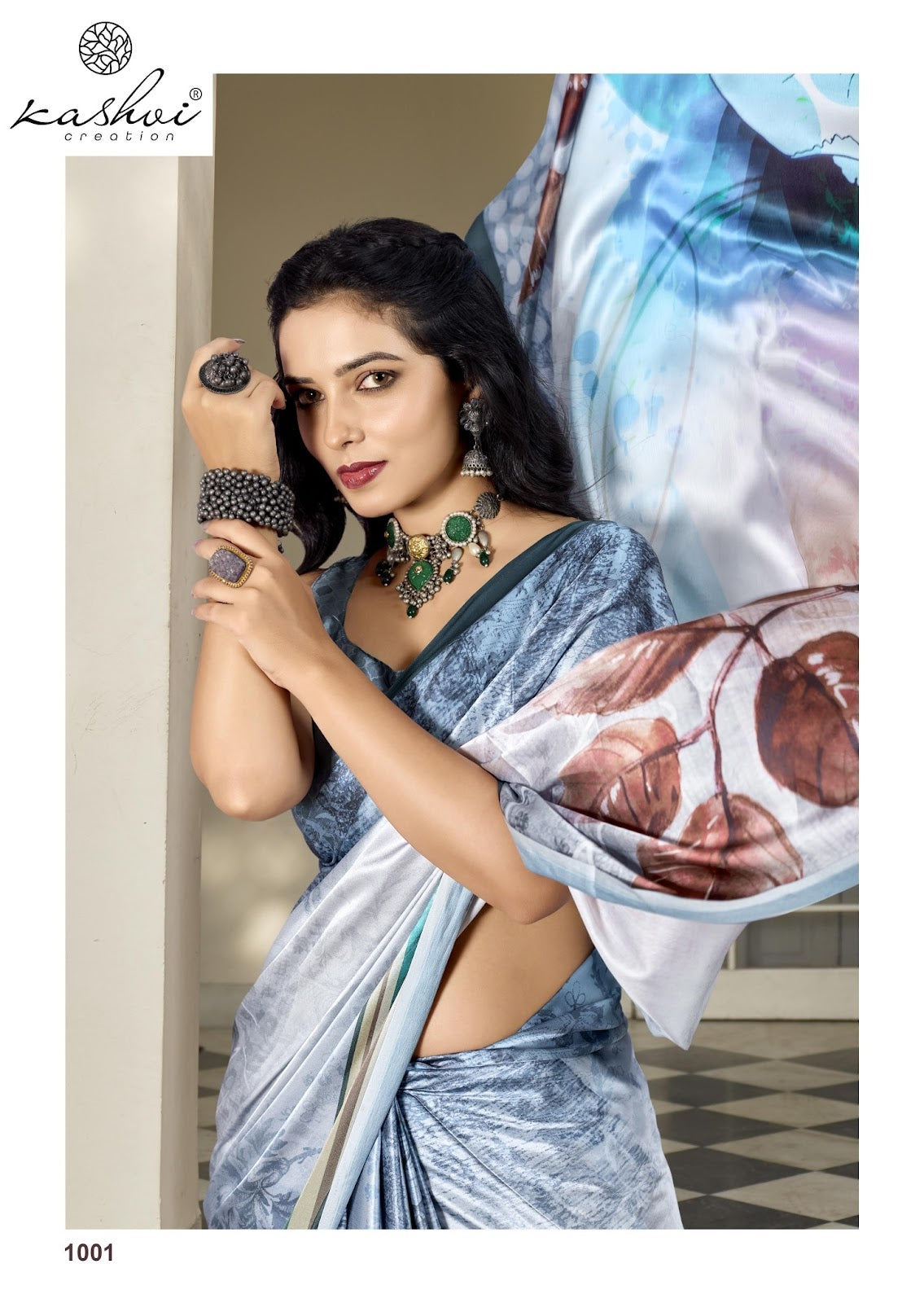 Divyani Vol 5 Kashvi Creation Satin Sarees Exporter Ahmedabad