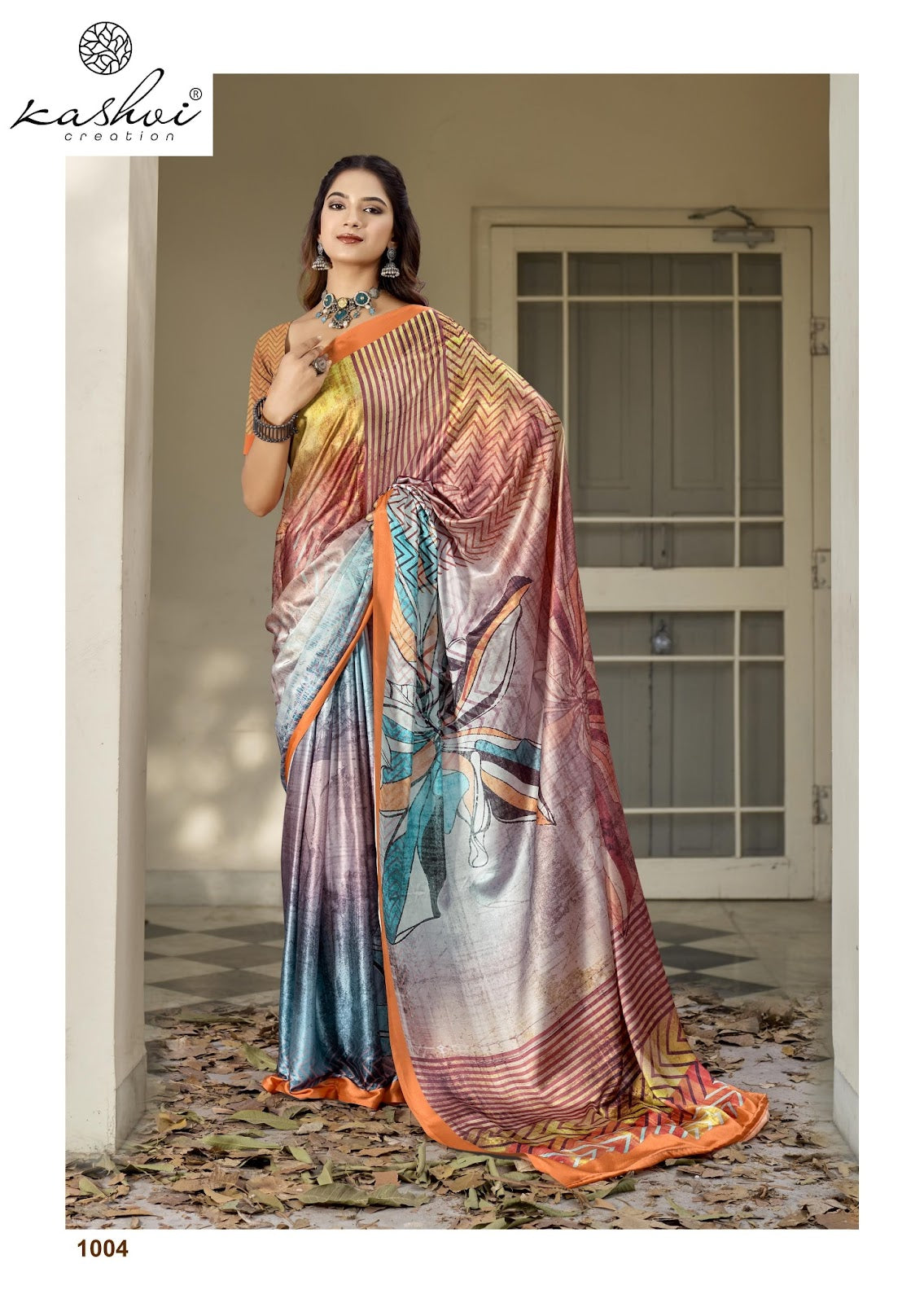 Divyani Vol 5 Kashvi Creation Satin Sarees Exporter Ahmedabad