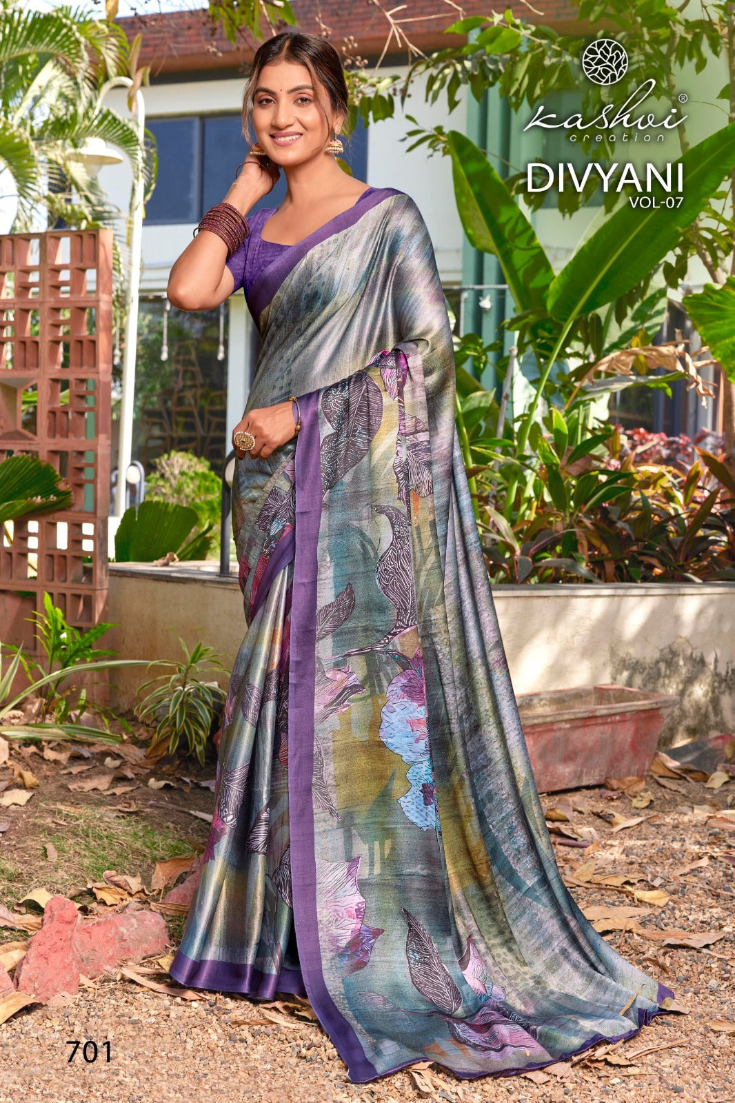 Divyani Vol 7 Kashvi Creation Satin Sarees Manufacturer India