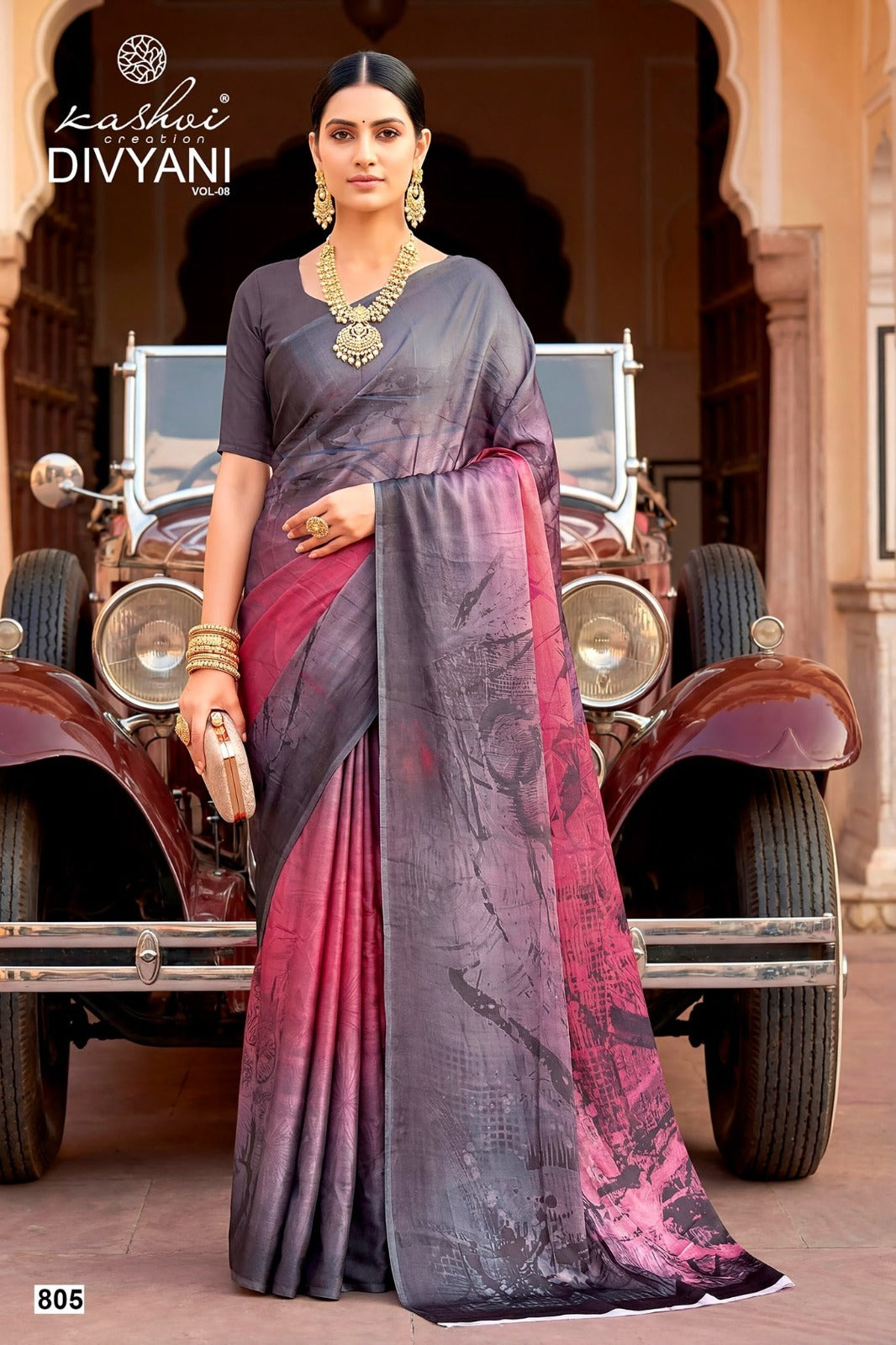 Divyani Vol 8 Kashvi Creation Satin Sarees Manufacturer