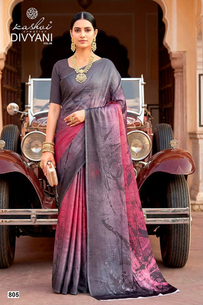 Divyani Vol 8 Kashvi Creation Satin Sarees Manufacturer