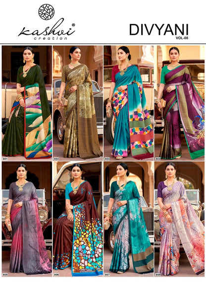 Divyani Vol 8 Kashvi Creation Satin Sarees Manufacturer