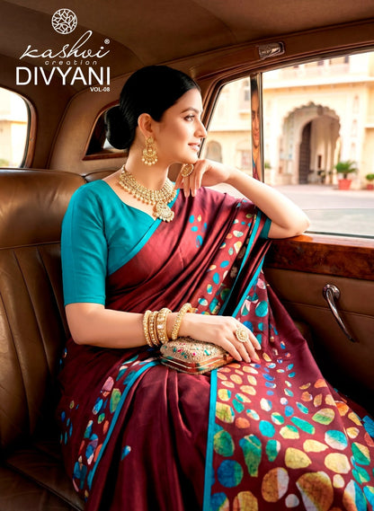 Divyani Vol 8 Kashvi Creation Satin Sarees Manufacturer