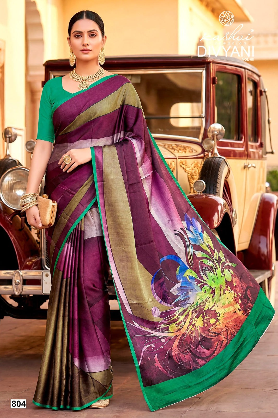 Divyani Vol 8 Kashvi Creation Satin Sarees Manufacturer