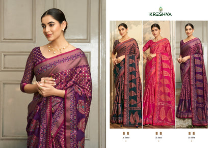 Divyanka 1054-1056 Kreshva Georgette Sarees Exporter India
