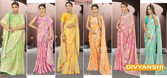 Divyanshi Vol 5 Vallabhi Prints Georgette Sarees Manufacturer
