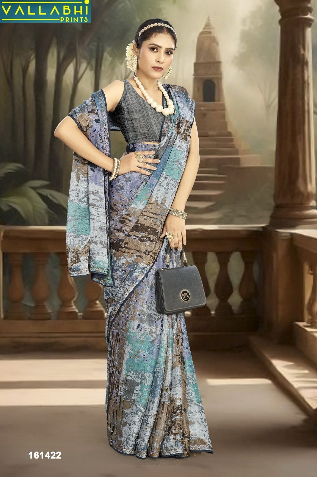 Divyanshi Vol 8 Vallabhi Prints Chiffon Sarees Supplier India
