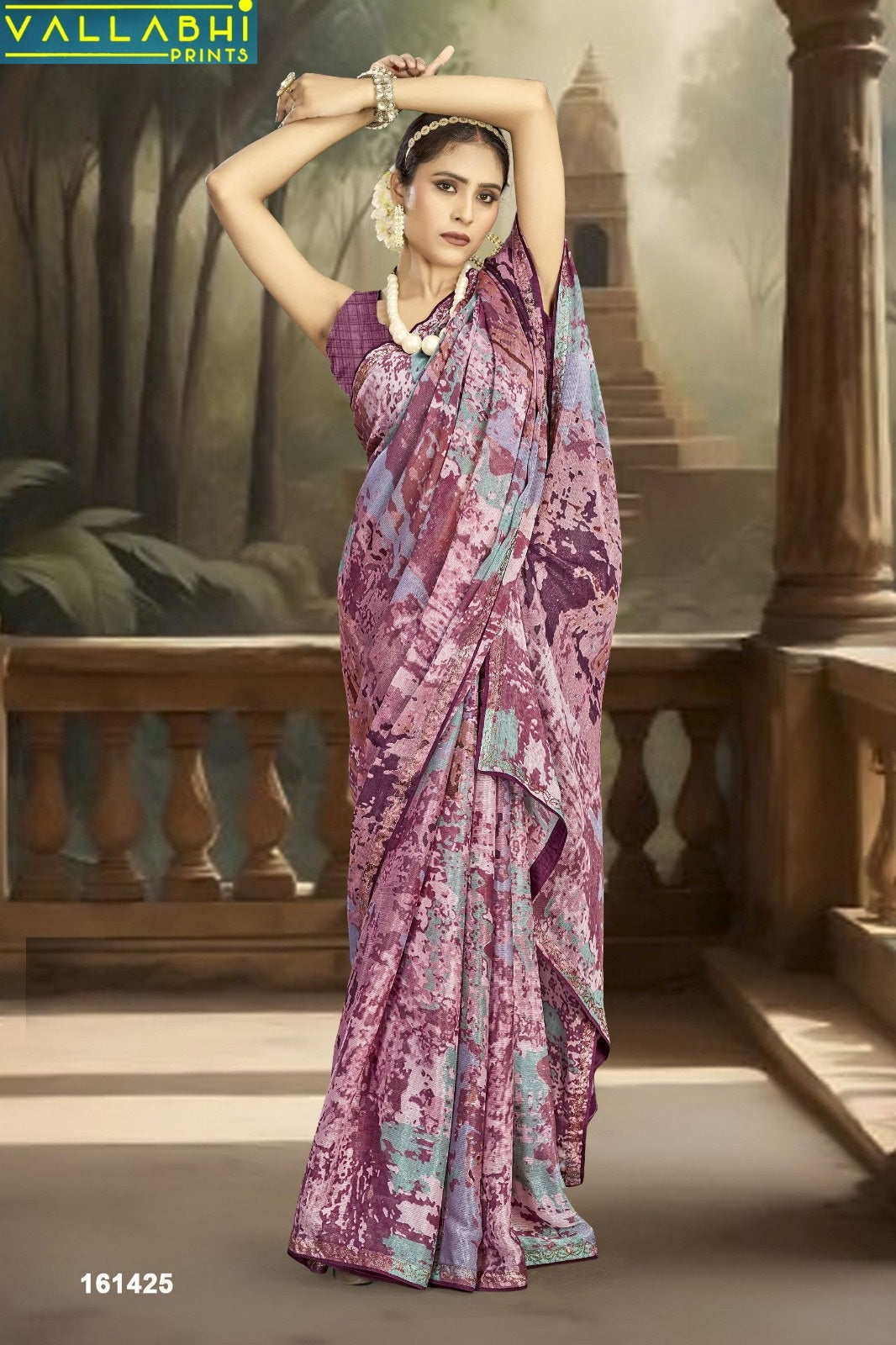 Divyanshi Vol 8 Vallabhi Prints Chiffon Sarees Supplier India