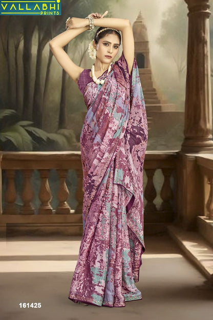 Divyanshi Vol 8 Vallabhi Prints Chiffon Sarees Supplier India
