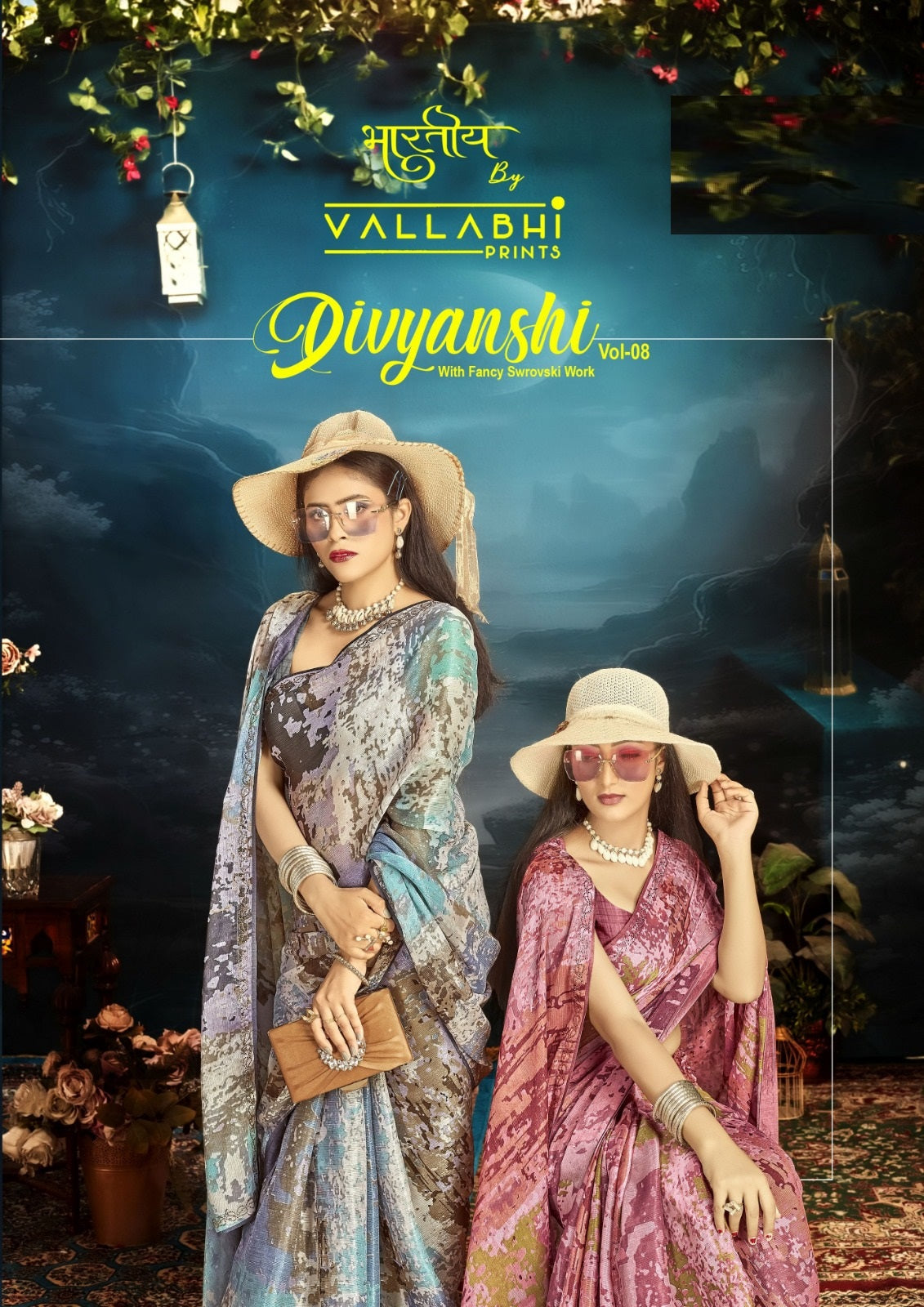 Divyanshi Vol 8 Vallabhi Prints Chiffon Sarees Supplier India