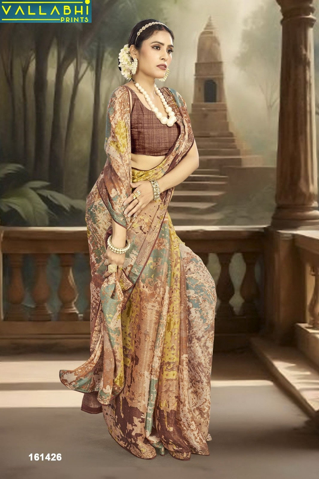 Divyanshi Vol 8 Vallabhi Prints Chiffon Sarees Supplier India