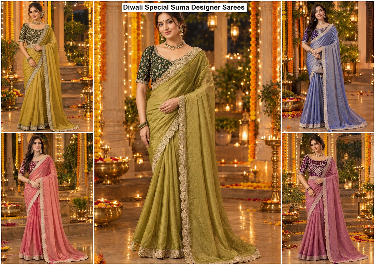 Diwali Special Suma Designer Nc Moss Sarees Wholesale