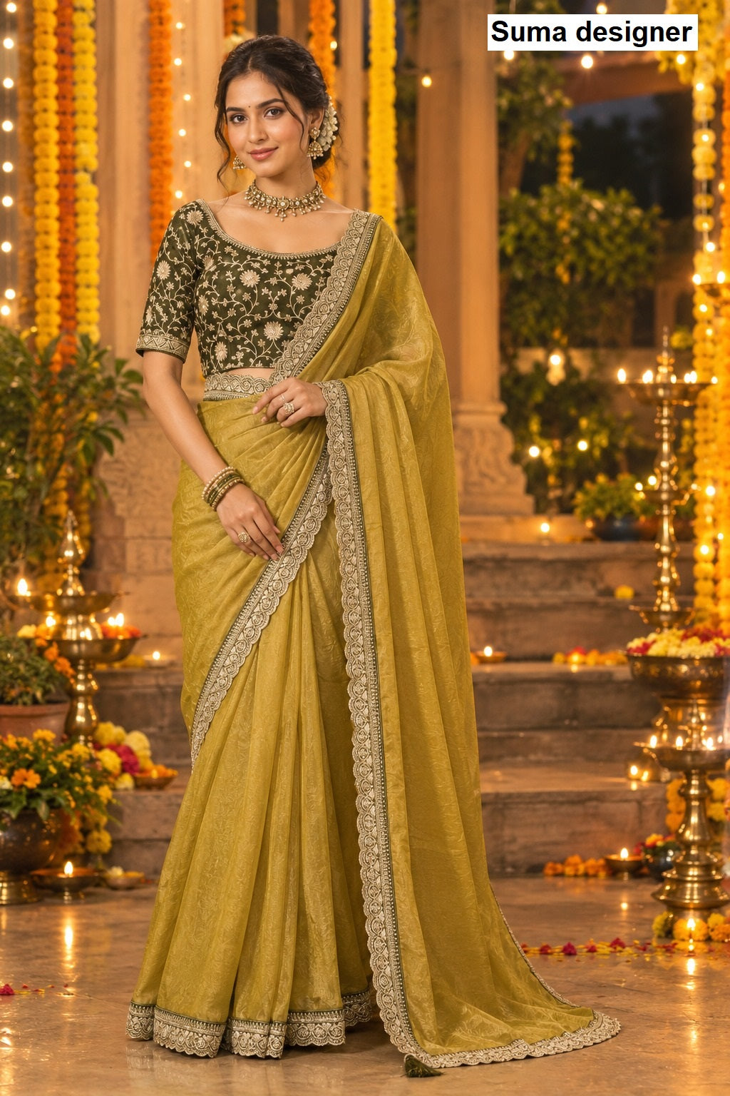 Diwali Special Suma Designer Nc Moss Sarees Wholesale