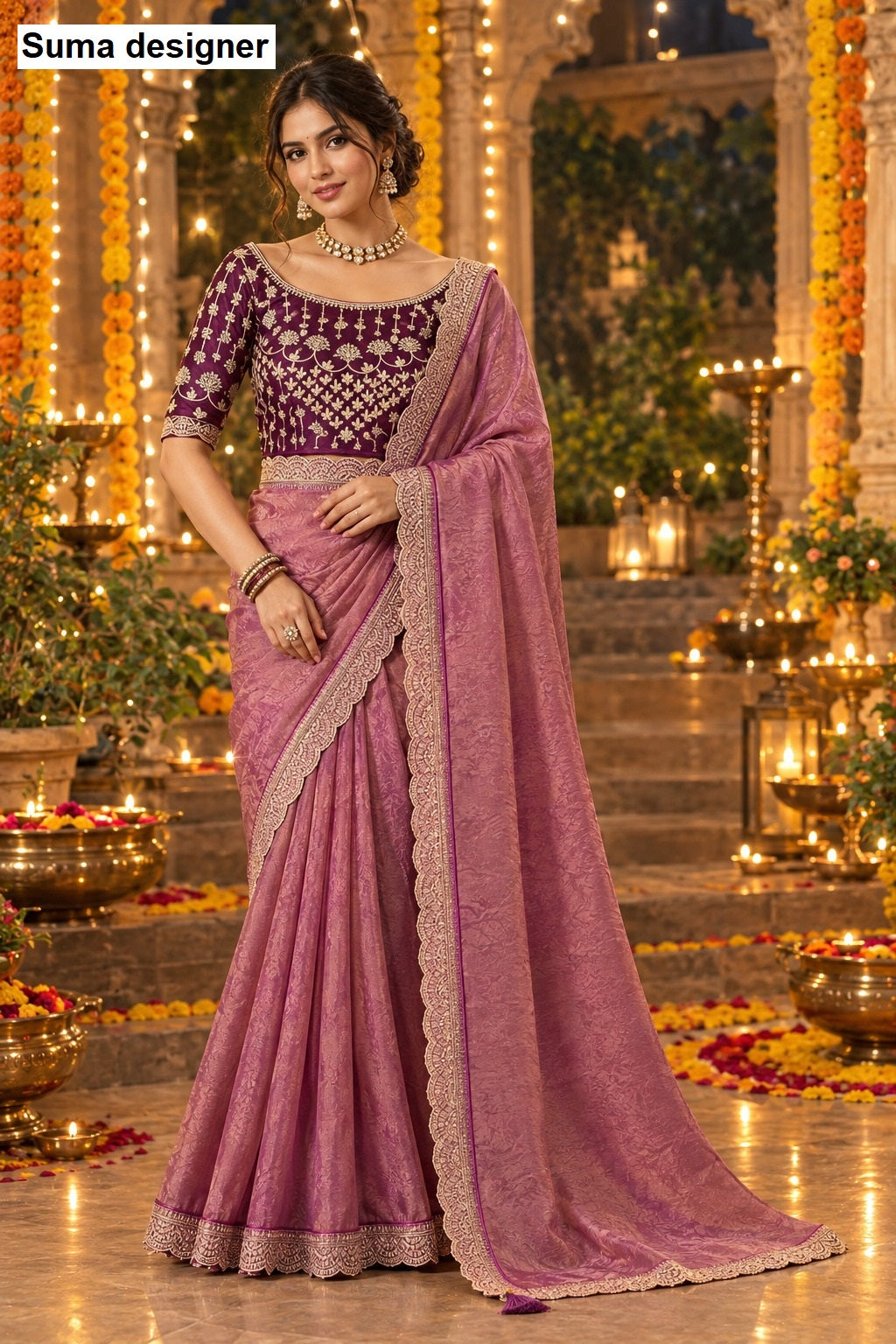 Diwali Special Suma Designer Nc Moss Sarees Wholesale