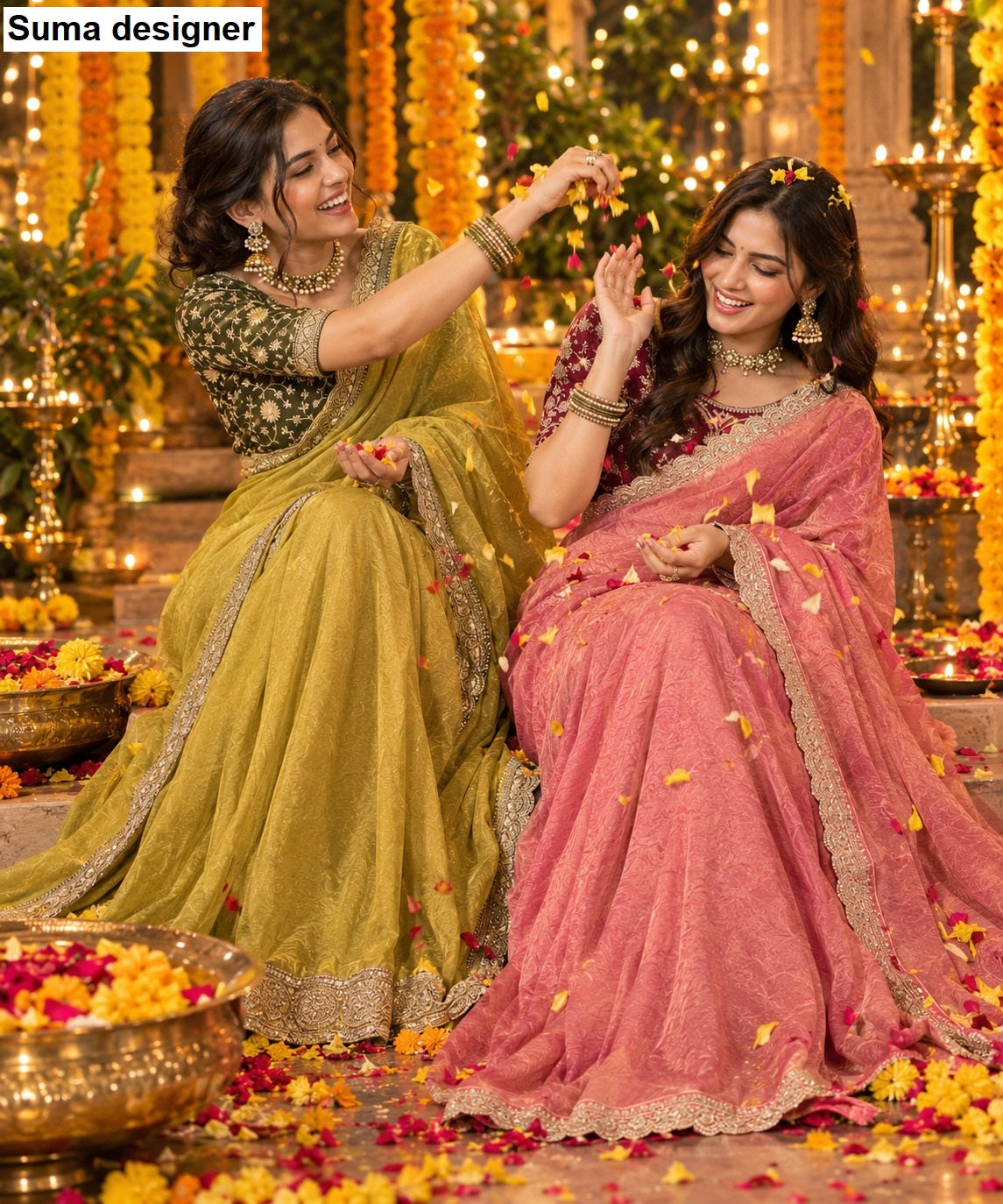 Diwali Special Suma Designer Nc Moss Sarees Wholesale