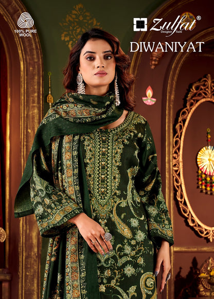 Diwaniyat 697 Series Zulfat Designer Karachi Pashmina Salwar Suits Manufacturer India