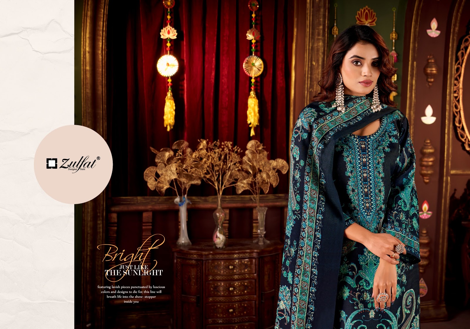 Diwaniyat 697 Series Zulfat Designer Karachi Pashmina Salwar Suits Manufacturer India