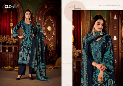 Diwaniyat 697 Series Zulfat Designer Karachi Pashmina Salwar Suits Manufacturer India