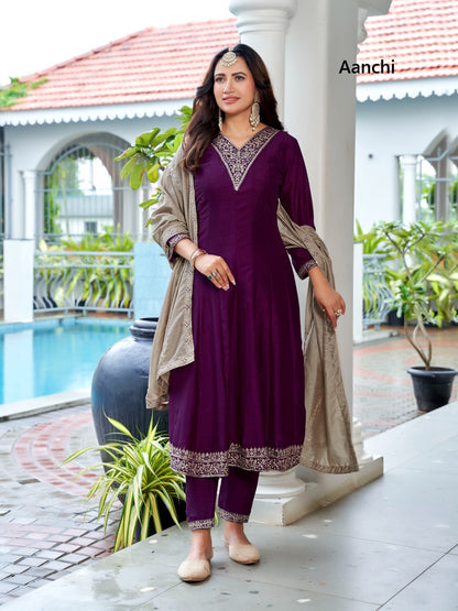 Dixita Aanchi Vichitra Silk Readymade Anarkali Suits Supplier India