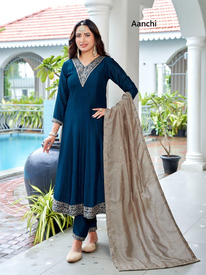 Dixita Aanchi Vichitra Silk Readymade Anarkali Suits Supplier India