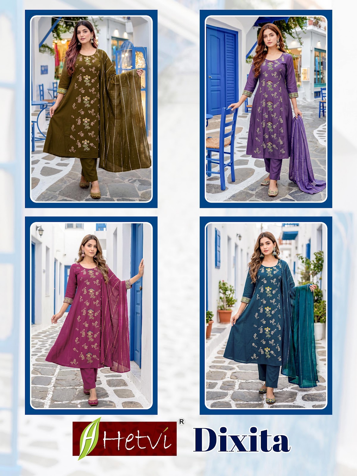 Dixita Hetvi Chanderi Readymade Anarkali Suits Exporter