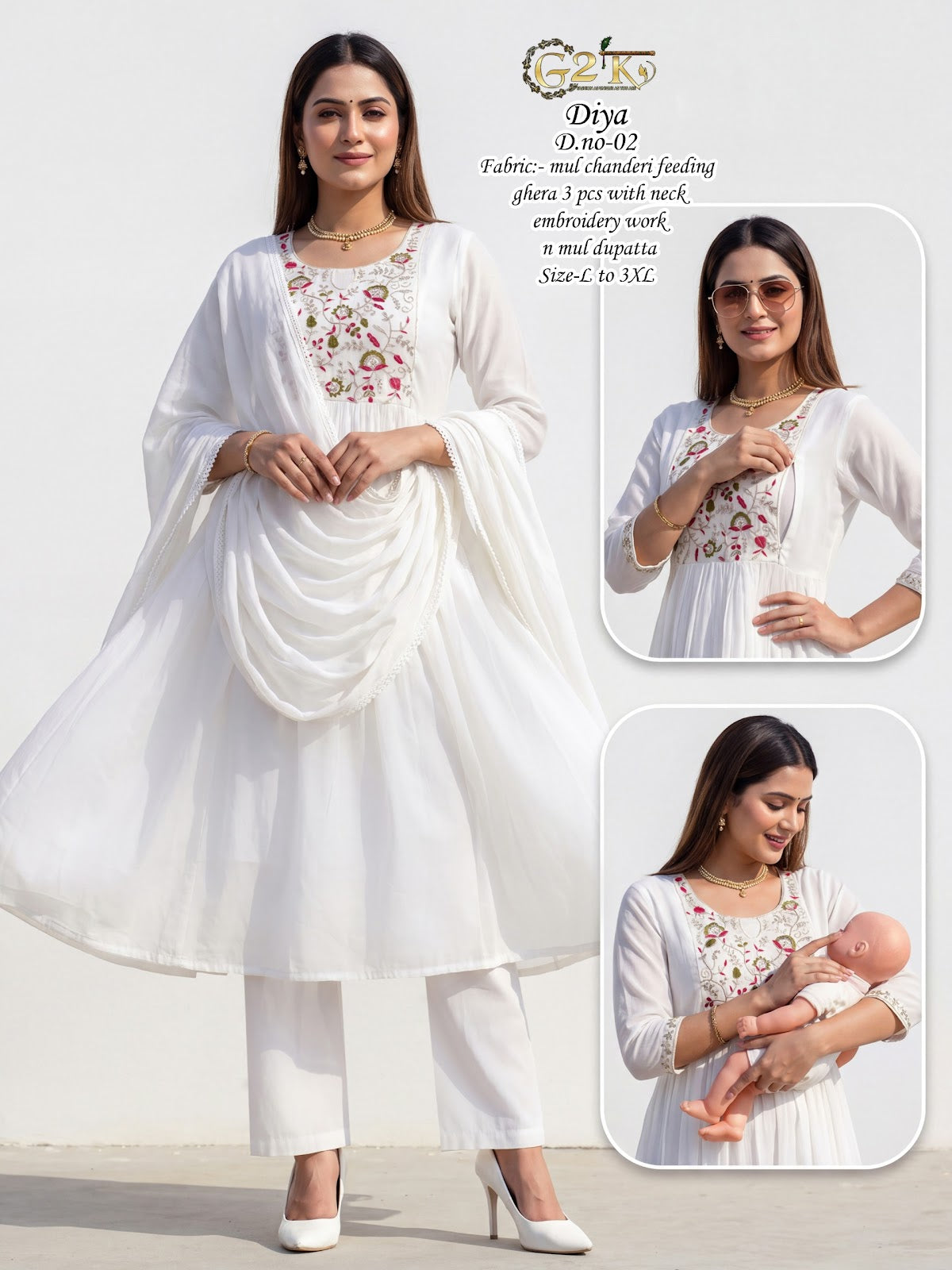 Diya G2K Chanderi Feeding Readymade Suit Exporter Gujarat