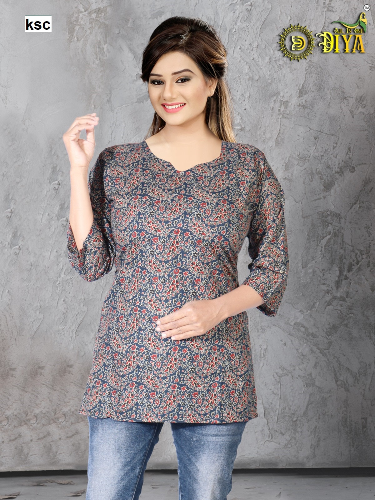 Diya Jaipuri Cotton Ksc Short Kurtis Wholesaler