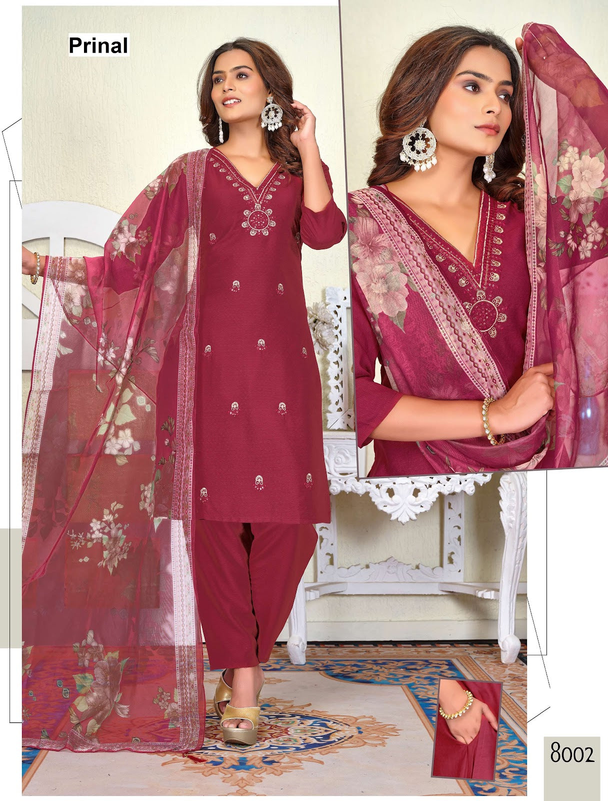 Diya Prinal Reyon Readymade Pant Style Suits Wholesaler