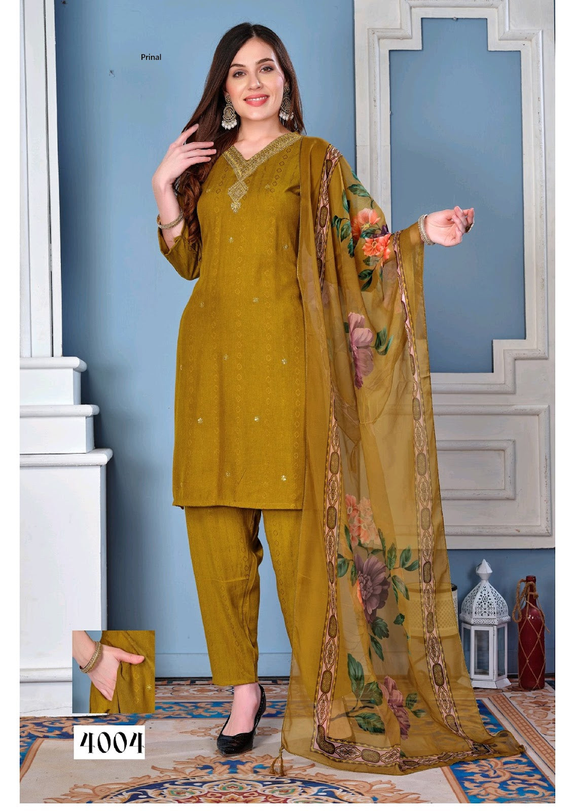 Diya Prinal Reyon Readymade Pant Style Suits Wholesaler India