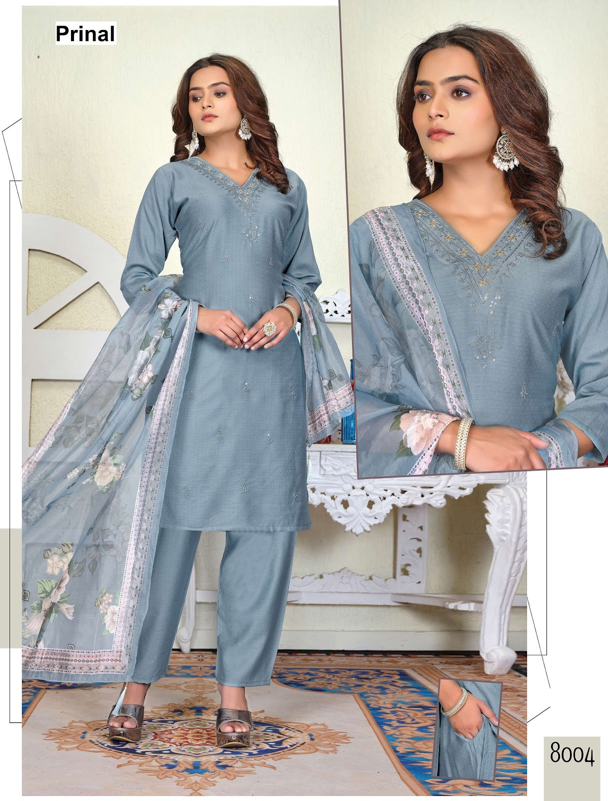 Diya Prinal Reyon Readymade Pant Style Suits Wholesaler