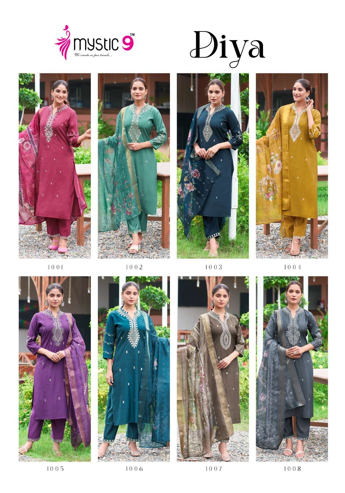 Diya Vol 1 Mystic 9 Modal Readymade Pant Style Suits Exporter India