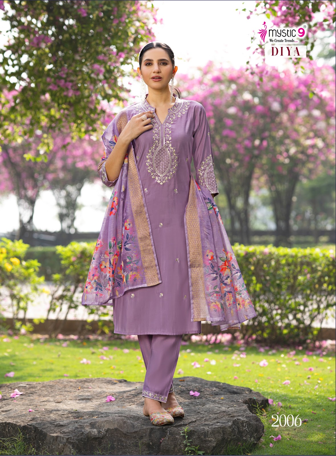 Diya Vol 2 Mystic 9 Roman Silk Readymade Pant Style Suits Exporter Gujarat