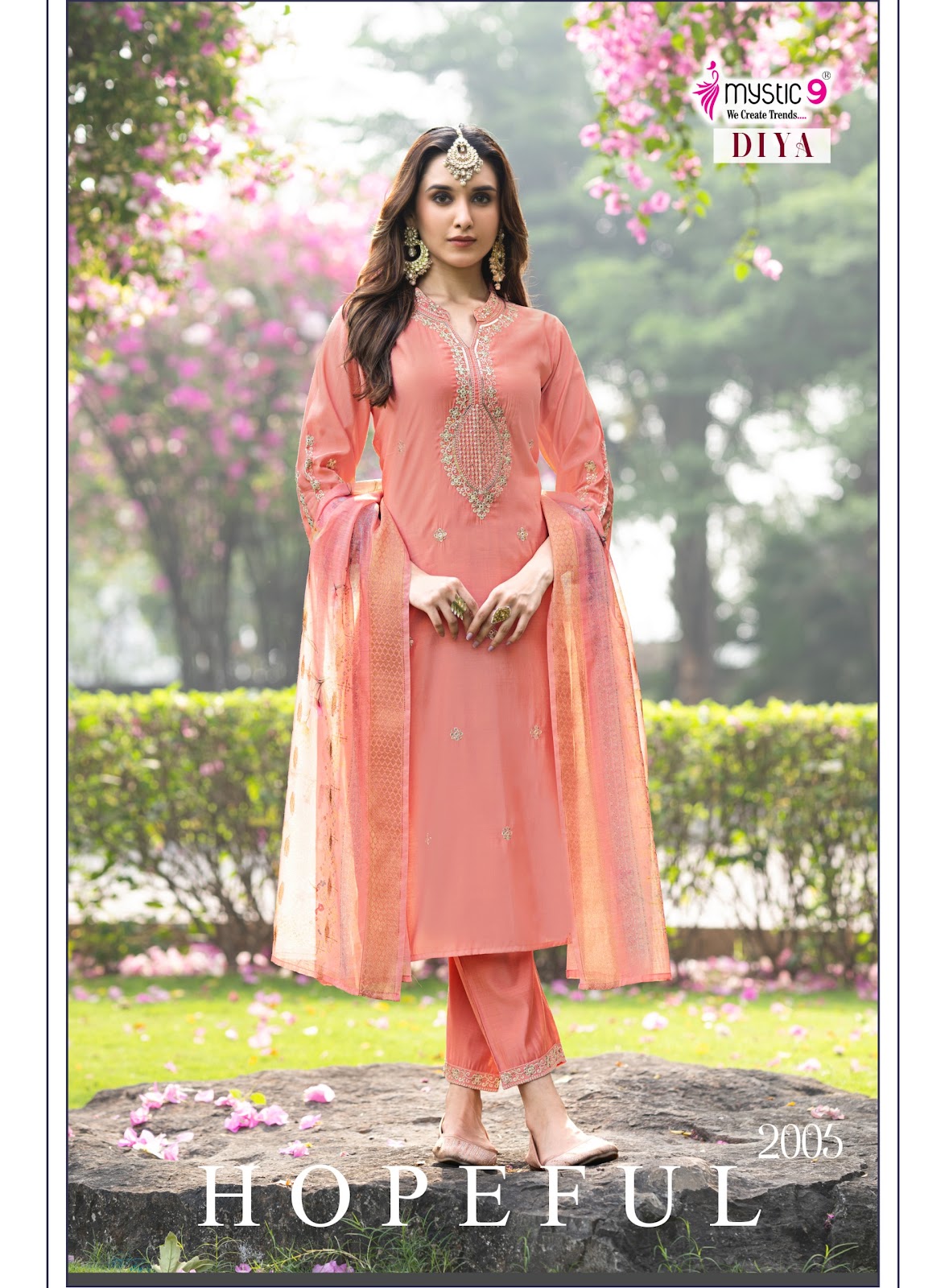 Diya Vol 2 Mystic 9 Roman Silk Readymade Pant Style Suits Exporter Gujarat