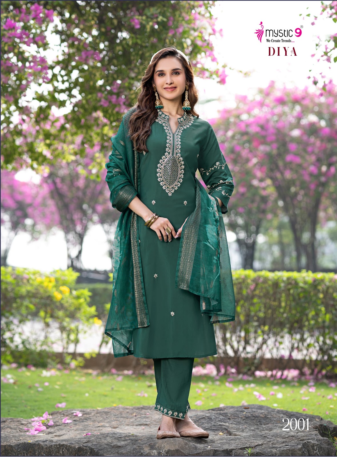 Diya Vol 2 Mystic 9 Roman Silk Readymade Pant Style Suits Exporter Gujarat