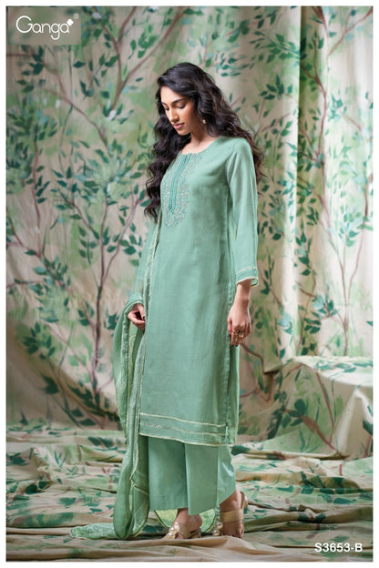 Diyana 3653 Ganga Bemberg Pant Style Suits Manufacturer Gujarat